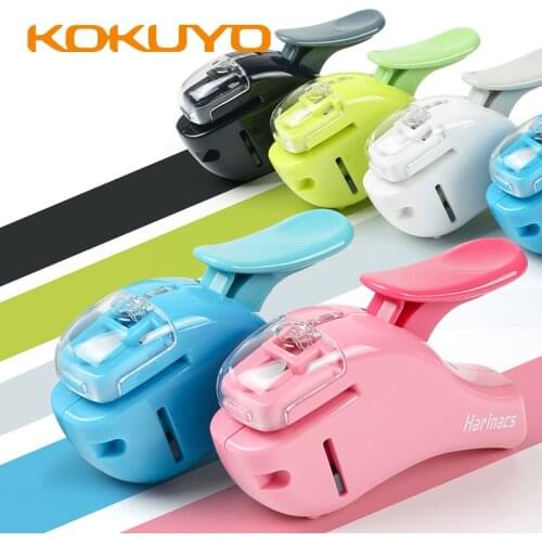 1Pc KOKUYO Japan Stationery Awards Stitchless Stapler Mini Embossed Air Environmental Friendly Portable Labor-saving Stapler