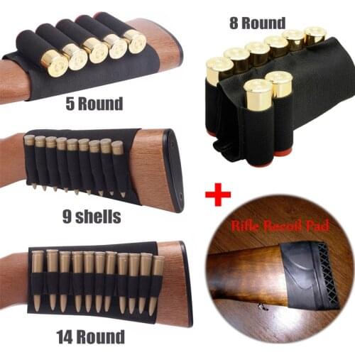 Tactical Buttstock Outdoor Hunting Ammo Pouch Rifle Recoil Pad Military Airsoft Shell Holder Gun Accessories Cartridges