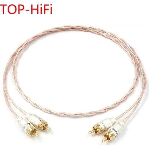 TOP-HiFi Pair 2XRCA Male to Male RCA Audio Cable OCC AV Audio Cable TV DVD Amplifier Subwoofer Soundbar Speaker Wire