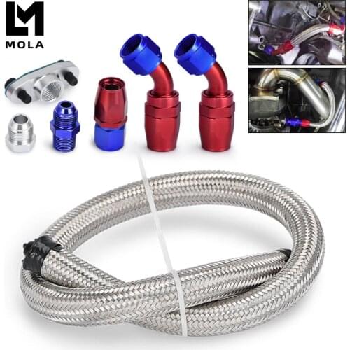 Turbocharger Oil Drain Return Line 10AN 26″For T3 T4 T70 T66 Stainless Steel Braided Turbine TOL12