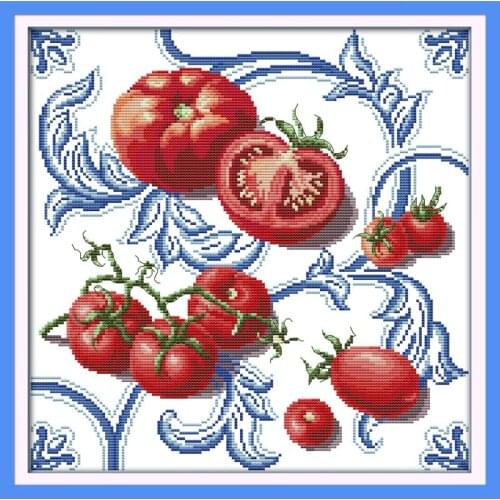 Everlasting Love Tomato Chinese Cross Stitch Kits Ecological Cotton Fabric 11CT DIY New Year Christmas Decorations For Home Gift