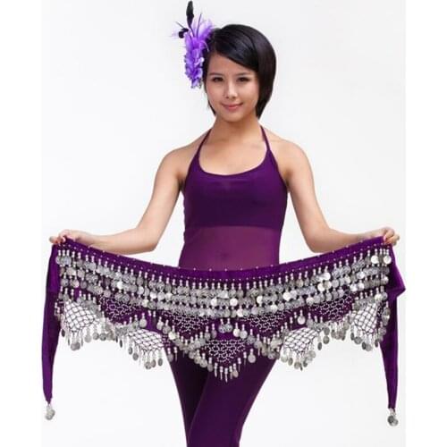 2016 High quality women cheap 320 coins belly dance waist chains decoration Indian dance belts belly dancing hip scarves on sale
