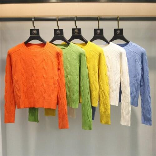 Women Sweaters Warm Pullover And Jumpers O-neck Loose Pullover Female Knitted Sweaters 2019 Chic Short Sweater Twisted Pull 1669