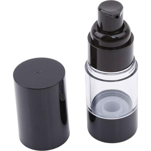 1Pc 15/30/50ml Plastic Portable Airless Bottle Cosmetic Treatment Pump Travel Empty Container Perfume Bottle Black Cap