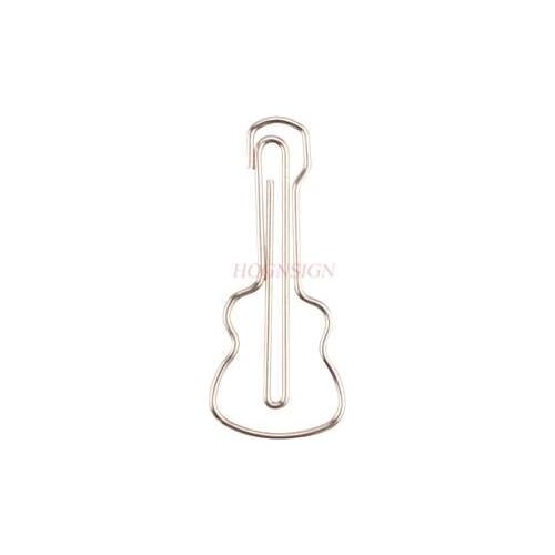 10pcs Metal guitar paper clip easy nickel-plated metal pin office supplies simple pin rust-proof paper clip