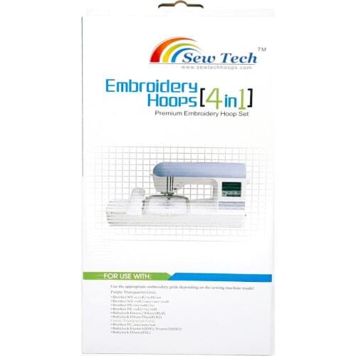 4pcs Sew Tech Embroidery Hoops for Brother Embroidery Machine Frames Set Innov-is 1250 700 PE700 PE700II PE770 PE800 780D