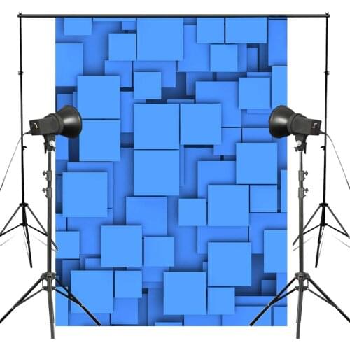 5x7ft Abstract 3D Light Blue Photography Backdrop Artistic Cube World Background Art Photo Studio Photography Background wall