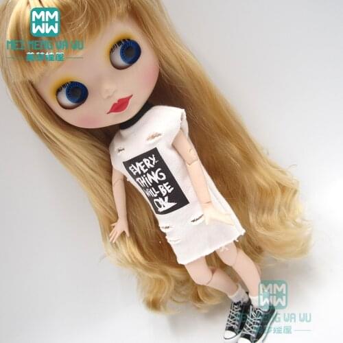 1pcs Blyth doll accessories Medium long hole T-shirt for Blyth Azone 1/6 doll clothes