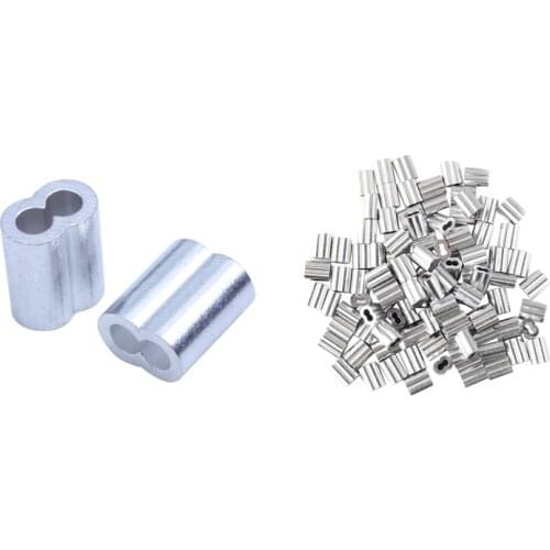 150 Pcs Aluminum Crimping Loop Sleeve for Diameter Wire Rope and Cable 4Mm & 3Mm