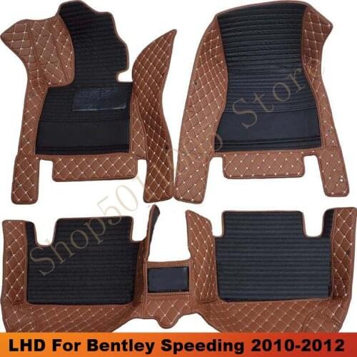 LHD Car Floor Mats For Bentley Speeding Left hand drive 4 Seats 2010 2011 2012 Car Carpet Auto Interior Accessories Foot Pads