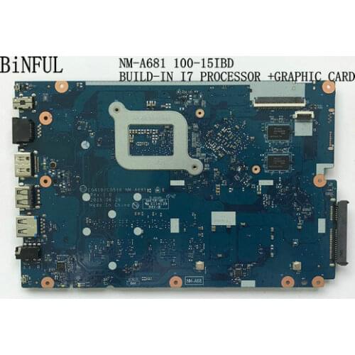 BiNFUL STOCK,CG410 / CG510 NM-A681 LAPTOP MOTHERBOARD FOR LENOVO 100-15IBD BUILD-IN I7-5500 PROCESSOR +VIDEO CARD (test ok)