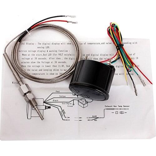 2" 52mm LED Digital Auto CAR EGT Exhaust Gas Temp Temperature Gauge Meter Analog Fit most of gasoline vehicle