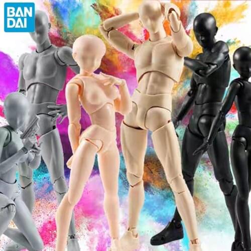 BANDAI 15cm Multi-joint Movable Figures SHFiguarts BODY KUN / BODY CHAN Archetype Ver PVC Action Figure Collectible Model Toy