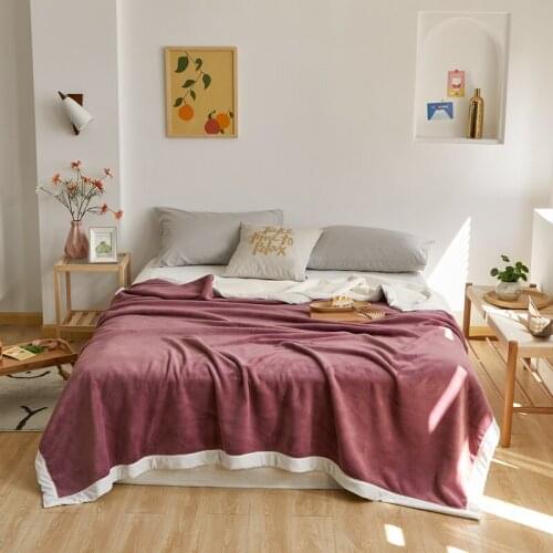 Purple fleece blankets and throws Adult Thick Warm winter Blankets Super Soft duvet luxury solid Blanket twin queen king blanket