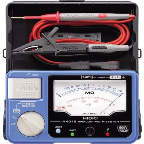 HIOKI IR4016-20 Single-Range 500V/100 Megohm Analog Insulation Resistance Tester Electrical Analogue Integrated Hard Case