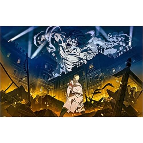 Classic Anime Posters Attack On Titan Prints Japanese Animation Figure Canvas Painting Eren Wall Art Pictures Home Decoration