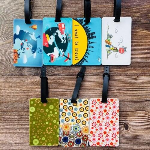 LISM Flower Word Anime Travel Accessories Luggage Tag Suitcase ID Portable Tags Holder Baggage Labels Gifts New