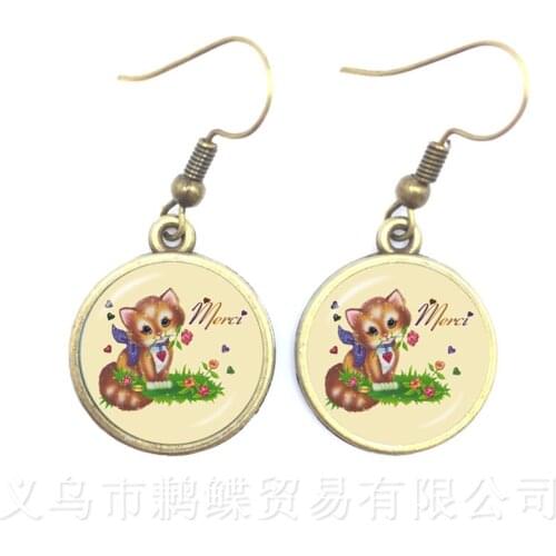 Merci Maitresse Earrings Classic Jewelry Quote Pendant Glass Cabochon Drop Earrings Handmade Gift For Teacher