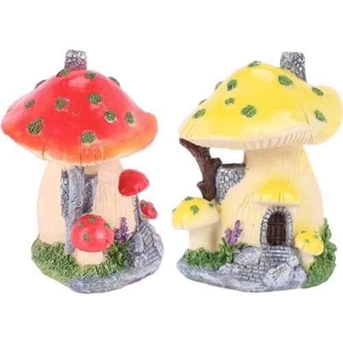 Mushroom House Mini Landscape House Decoration Resin Crafts Ornament Miniature Fairy Garden Accessories