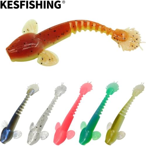 KESFISHING New Lures 2021 Fishing Lure Worm Salamander 55mm 1.2g 10pcs For Bass Zander Catfish Goby