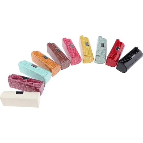 Soft PU Leather Alligator Textured Lady Lipstick Holder Case with Mirror