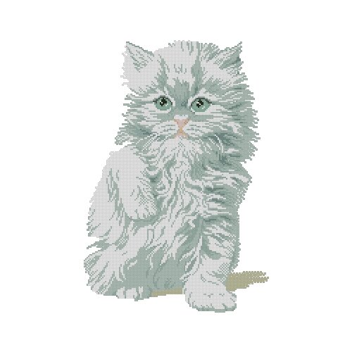 Dw little white cat 34-45 cross stitch kits single color simple aida fabric white canvas cotton thread embroidery