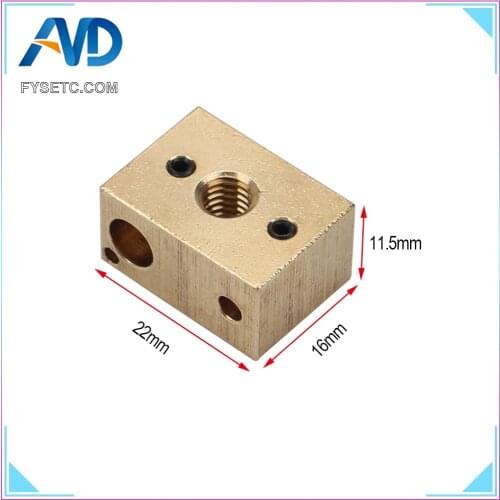 Copper Brass Heated Block For E3D Copper Hotend 3D Printer High Temperature Hardened Steel V6 Nozzles Titan Extruder