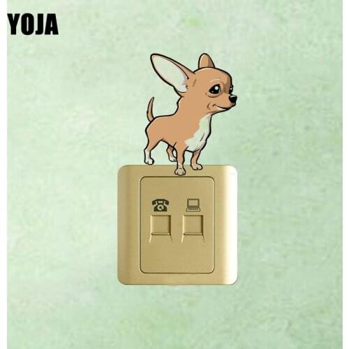 YOJA Chihuahua Dog PVC Kids Room Badroom Decor Wall Sticker Colored Switch 8SS0302