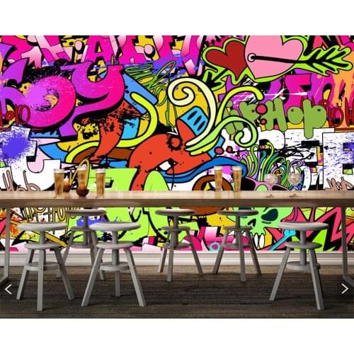 Papel de parede Arte da parede de graffiti abstract wallpaper,living room sofa tv wall bedroom wall papers home decor bar mural