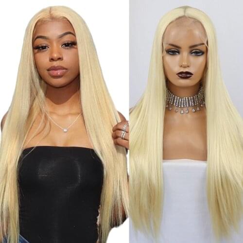 613 Color T Lace Front Wigs Heat Resistant Fiber Silky Long Straight Wigs Cosplay Synthetic HD Lace Frontal Wigs For Black Women