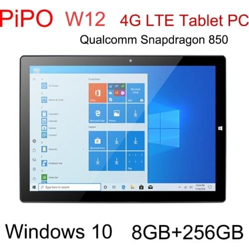 PiPO W12 4G LTE Tablet PC 12.3 inch 8GB+256GB Windows 10 System Qualcomm Snapdragon 850 Octa Core up to 2.96GHz 10000mAh 13.0MP