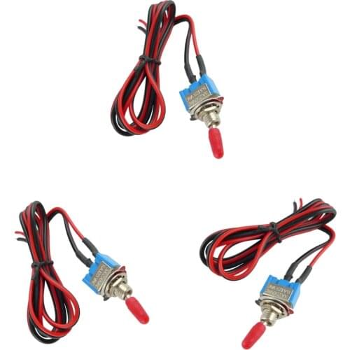 3x Profession Security Alarm Pre-Wired On/Off Mini Toggle Switch 24inch 12V for Car Alarms, WVO, HHO