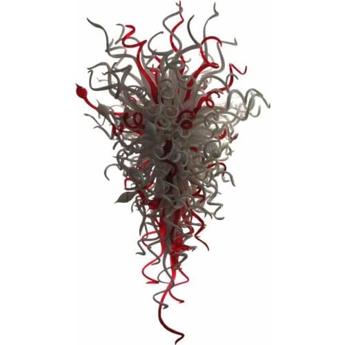 Hand Blown Borosilicate Glass Chandelier LED Light Source Pendant Lamps White Red Colored Hotel Home Art Decoration 60 Inches