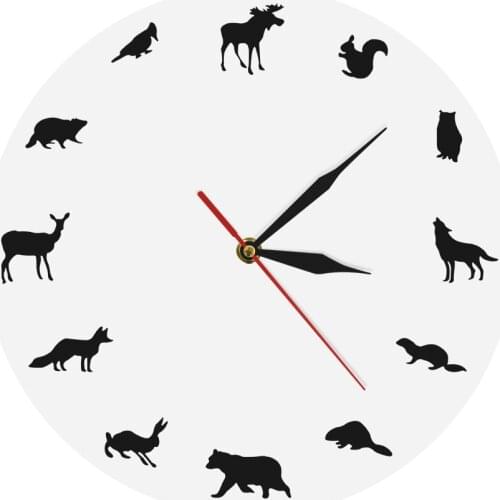Safari Animals Wall Clock Woodland Adventure Wild Life Aniaml Handmade Exclusive Wall Clock Kid Room Nursery Jungle Wall Decor