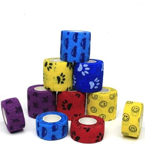 5CM X 4.5M Self-Adhesive Elastic Bandage First Aid Medical Health Care Treatment Gauze Tape Emergency Muscle Cartoon Tape