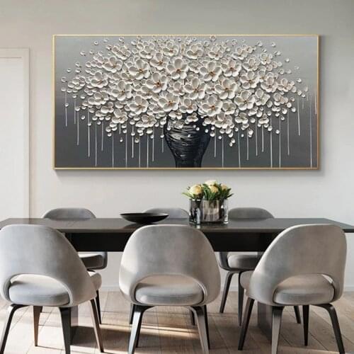 Modern Big Money Tree Flower Canvas Painting on Abstract Art Poster and Print Wall Art Picture for Living Room Home Decoration