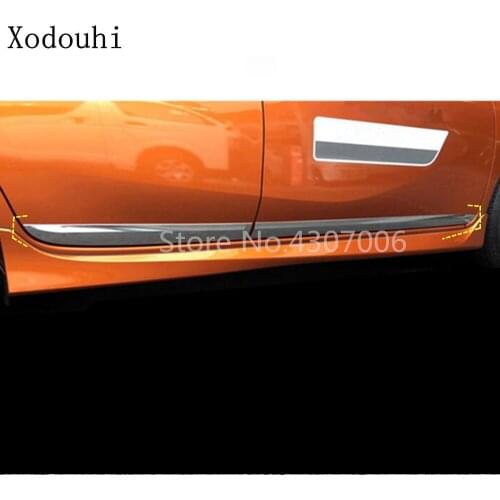 Car Styling Body ABS Chrome Door Trim Strip Molding Stream Lamp Panel Bumper Hoods 4pcs For Nissan NOTE 2017 2018 2019 2020