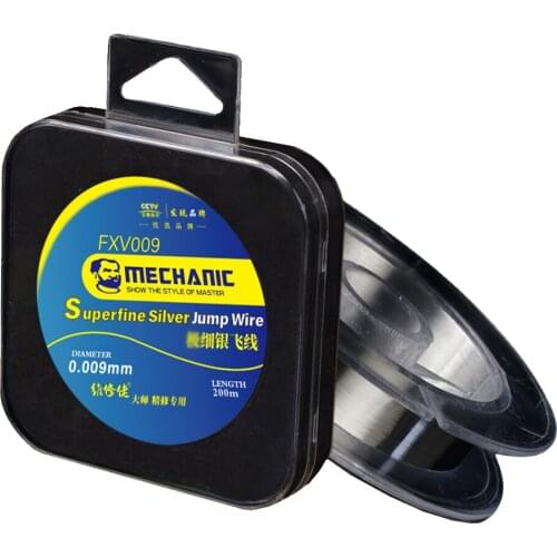 MECHANIC FXV009 Mainboard Maintenance Fine Silver Fly Line 0.009mm x 200m For iPhone Fingerprint Repair Mending Flight Line