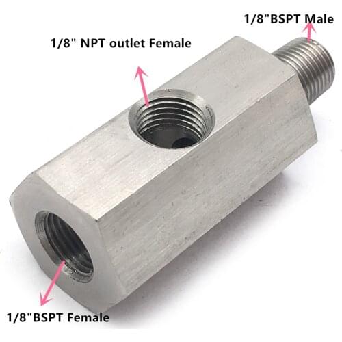 1 / 8 " Oil Pressure Sensor Tee BSPT Professional Portable for