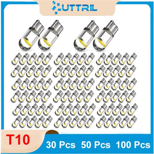 Uttril 194 W5W LED T10 LED Bulbs For Car Parking Position Lights Interior Map Dome Trunk Lights 12V White Auto Lamp 6000K