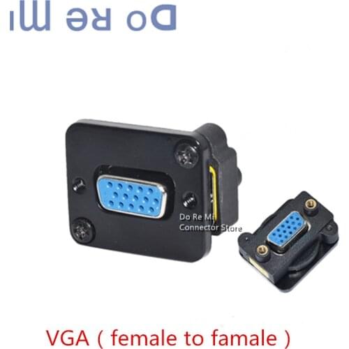 VGA DB15 data cable connector plug DB9 Plug Panel mounting D type connector 3 row 9 15pin port socket female adapter