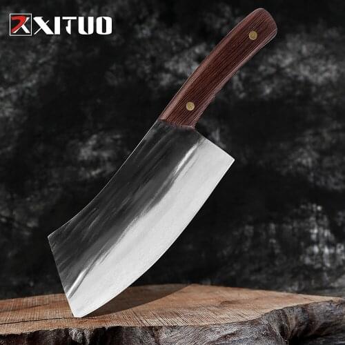 XITUO Kitchen Knives Cleaver Butcher Chef Knife 5Cr15 Stainless Steel Bone Cutter Razor Sharp Slicer Meat Chinese Chopping Knife
