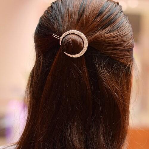 Women headwear 2017 moon hair pin vintage hair grips girls cute rhinestione hair accessories for women