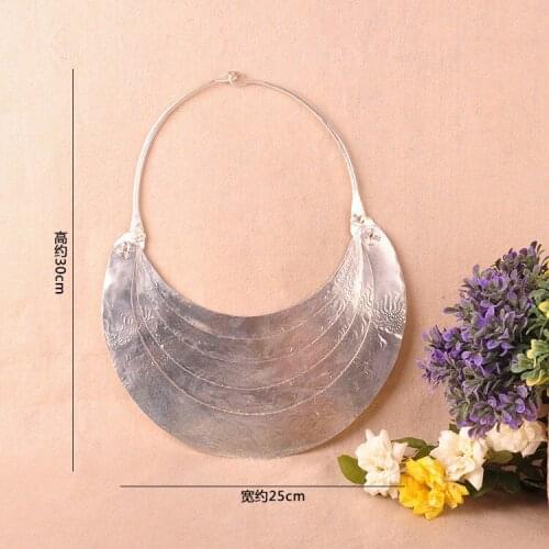 Miao ethnic handmade silver collar old seedling silver collar five layer flowers Collar Necklace