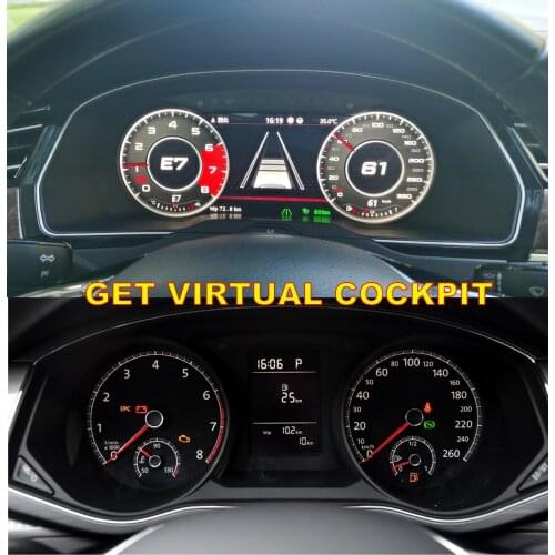 Car Digital Virtual Cockpit Dashboard Instrument Cluster Speedmeter For VW PASSAT B8 CC GOLF7 GOLF 7.5 MK7 12.5'' inch HD Screen