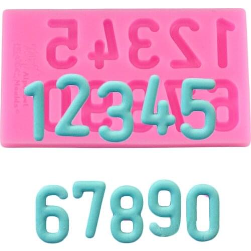 0-9 Numbers 3D Silicone Mold with Cookware Dining Kitchen Dining Bar Non-Stick Cake Decorating Chocolate Candy Fondant Mold