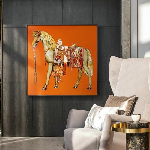 Abstract Luxurious Horse Animal Decorative Canvas Painting Wall Poster Picture For Living Room Decoration Home Decor