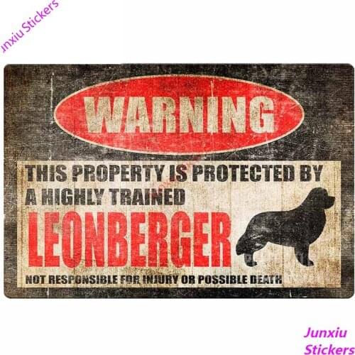 Cartoon Animal Car Sticker Leonberger Warning Bumper Camper Truck Decal Waterproof Scratch-proof Fashion Decal Decor PVC13x9cm