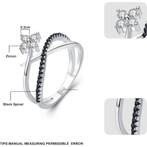 [BLACK AWN] 925 Sterling Silver Jewelry Classic Wedding Rings for Women Female Hollow Bijoux Finger Ring G084