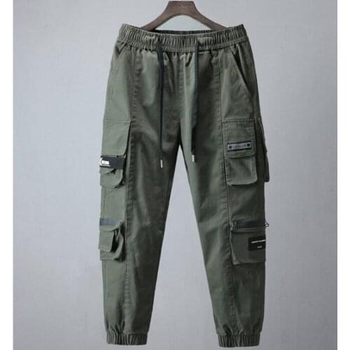 Mens Side Pockets Cargo Harem Pants Green Black Hip Hop Casual Male Joggers Trousers Fashion Casual Streetwear Pants